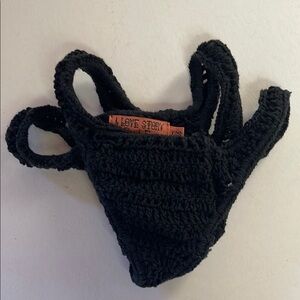 Black Crochet Bikini Bottoms